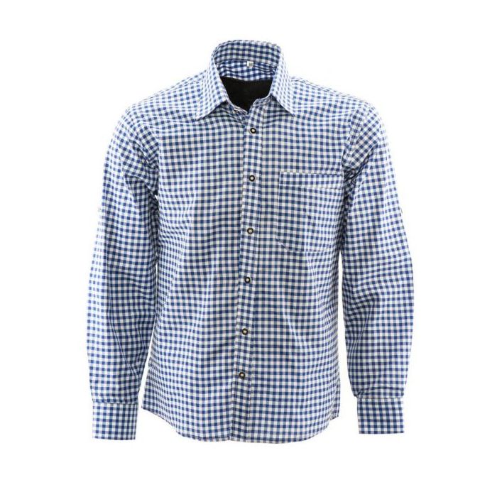 Alpenoverhemd Blauw Wit